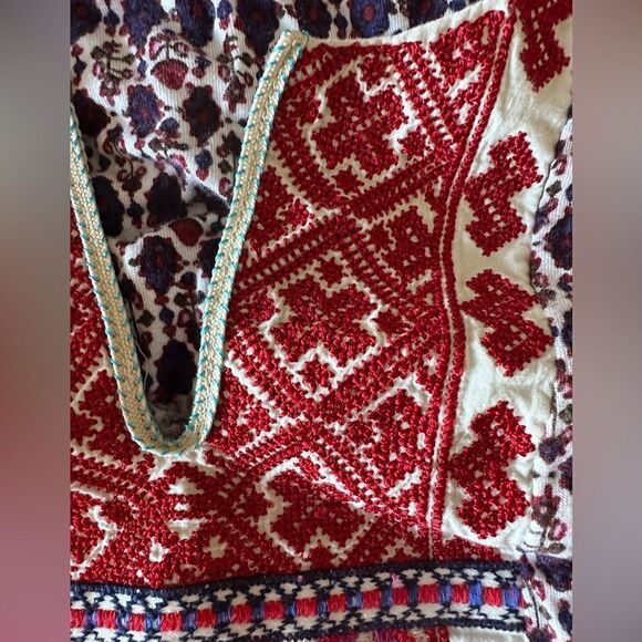 Anthropologie Common Thread bohemian embroidered tank top- Size S - Picture 5 of 5